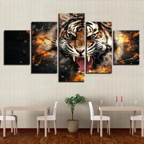 Fierce Tiger – Animal Canvas Wall Art