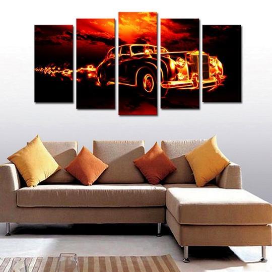 Fiery Rolls Royce – Automative Canvas Wall Art