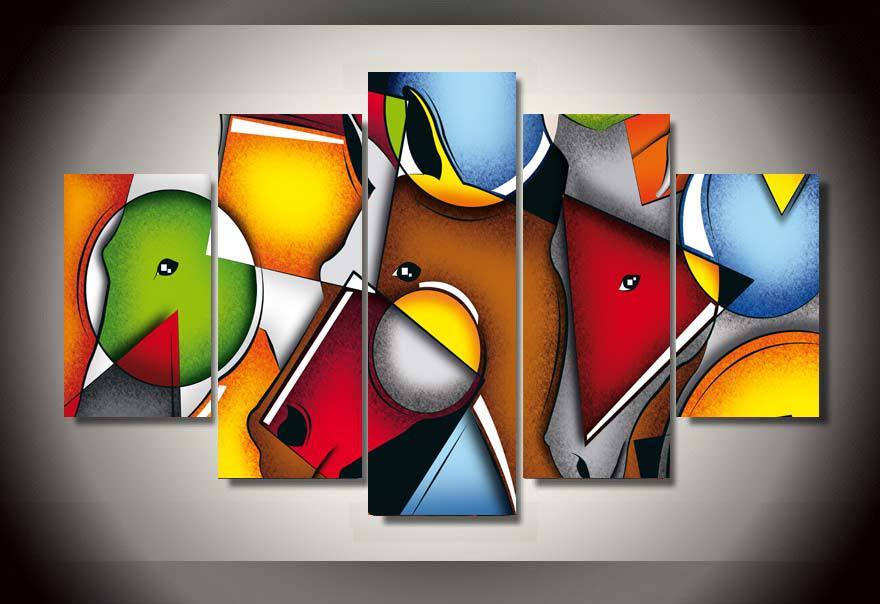 Figure Color Horses Face – Abstract Canvas Wall Art