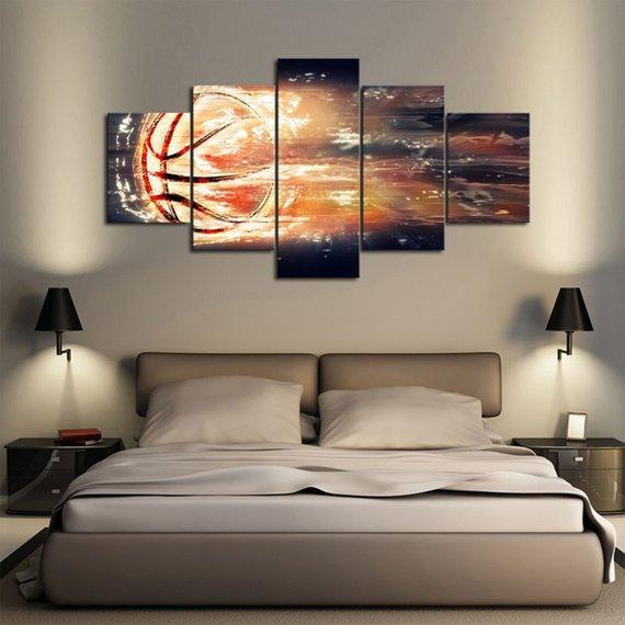 Fire Basketball 01 – Sport Canvas Wall Art