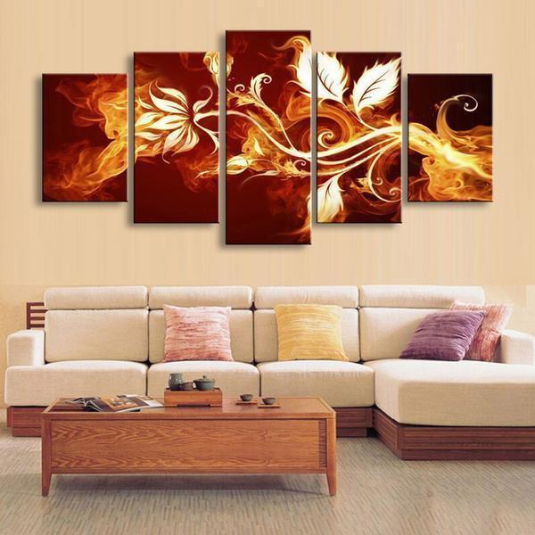 Fire Flowers Abstract – Canvas Wall Art