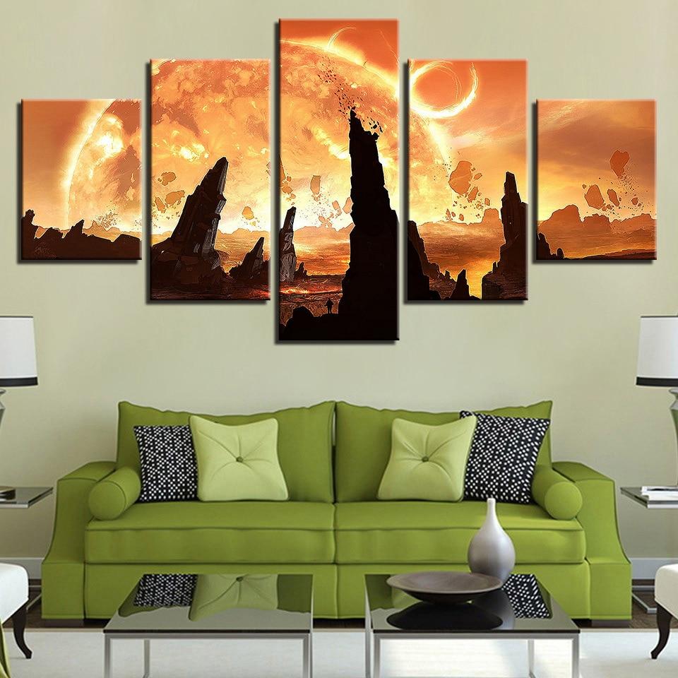 Fire Planets – Space Canvas Wall Art