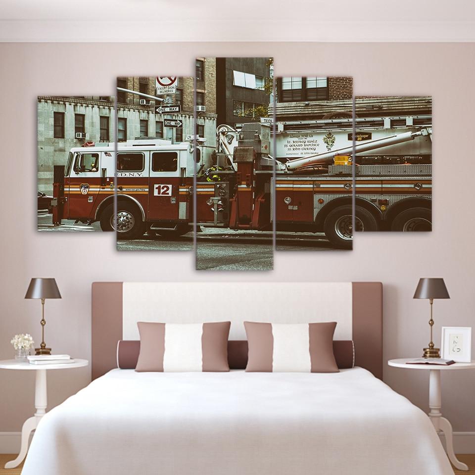 Fire Truck City Guardian – Automative Canvas Wall Art