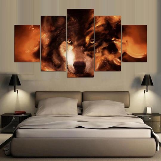 Fire Wolf 02 – Animal Canvas Wall Art