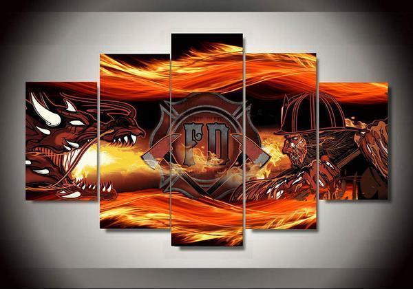 Firefighter 7 – Abstract Canvas Wall Art