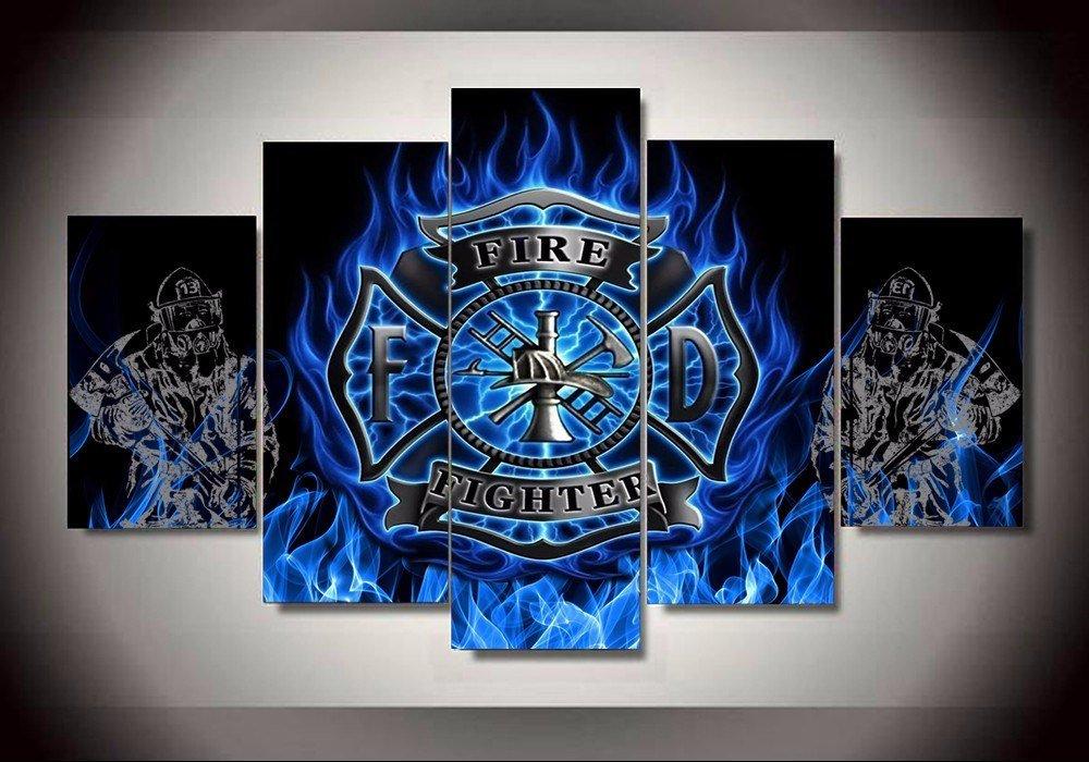 Firefighter Emblem Symbol Hero – Abstract Canvas Wall Art