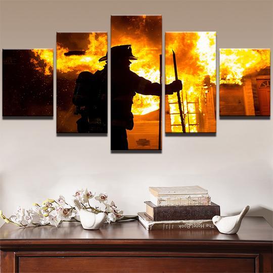 Firefighter Heads To Work – Career Canvas Wall Art