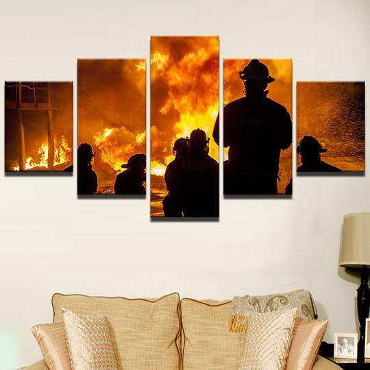 Firefighters Plan Of Attack – Abstract Canvas Wall Art