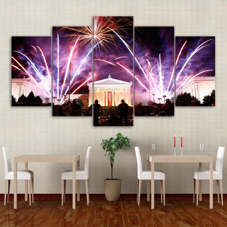 Firework In City Festival 01 – Nature Canvas Wall Art