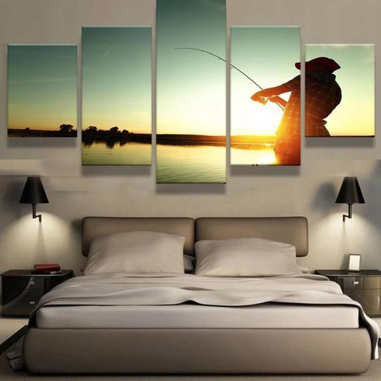 Fishing At Dawn – Fishing Canvas Wall Art