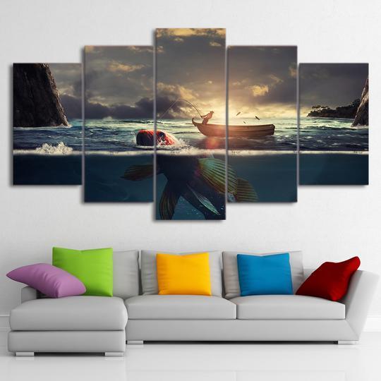 Fishing Goldfish Aquarium Background – Fishing Canvas Wall Art