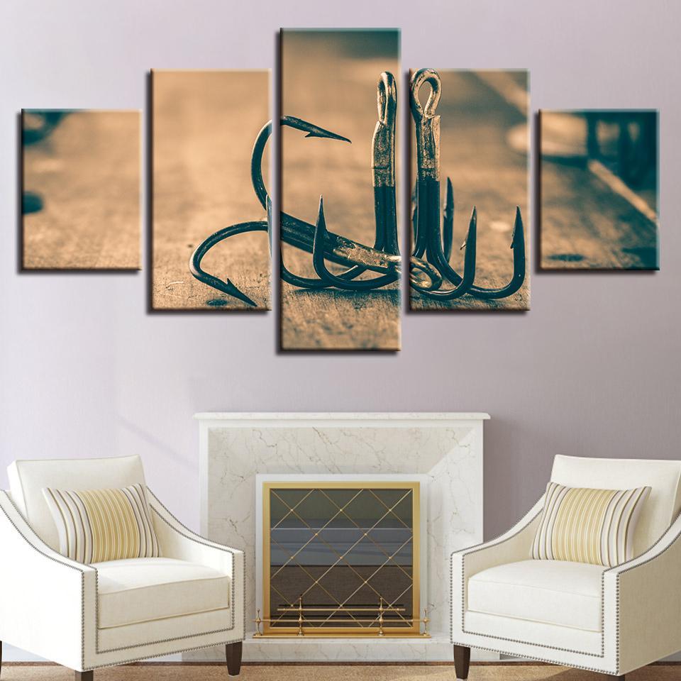 Fishing Hooks – Fishing Canvas Wall Art
