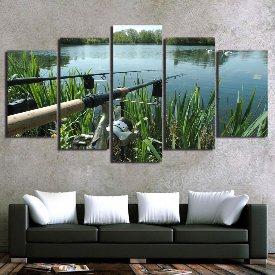 Fishing In The Lake – Fishing Canvas Wall Art