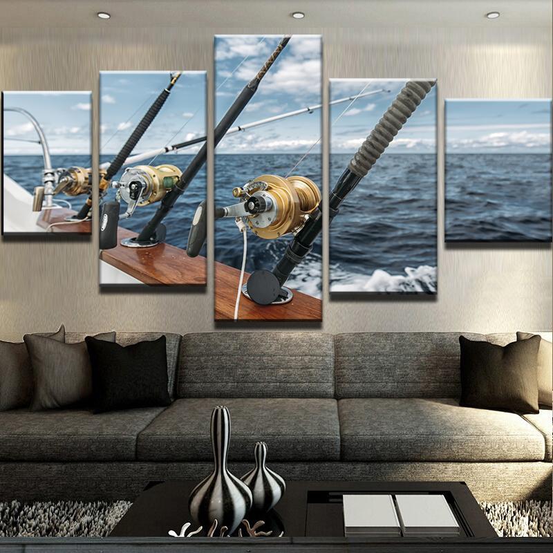 Fishing In The Sea 1 – Nature Canvas Wall Art