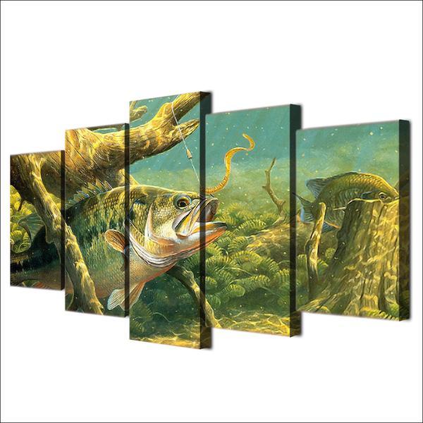 Fishing Print Fish Hook Ocean Gulf – Fishing Canvas Wall Art