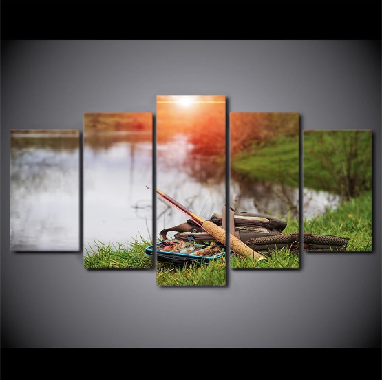 Fishing Tools The Lake – Fishing Canvas Wall Art