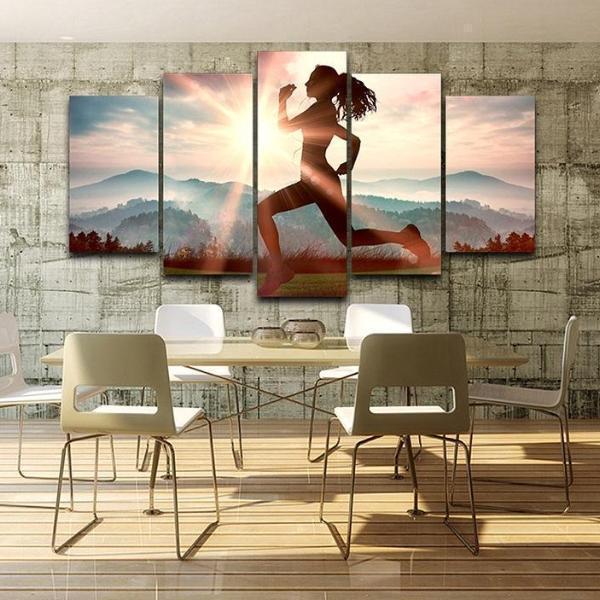 Fitness Run Sunshine – Sport Canvas Wall Art