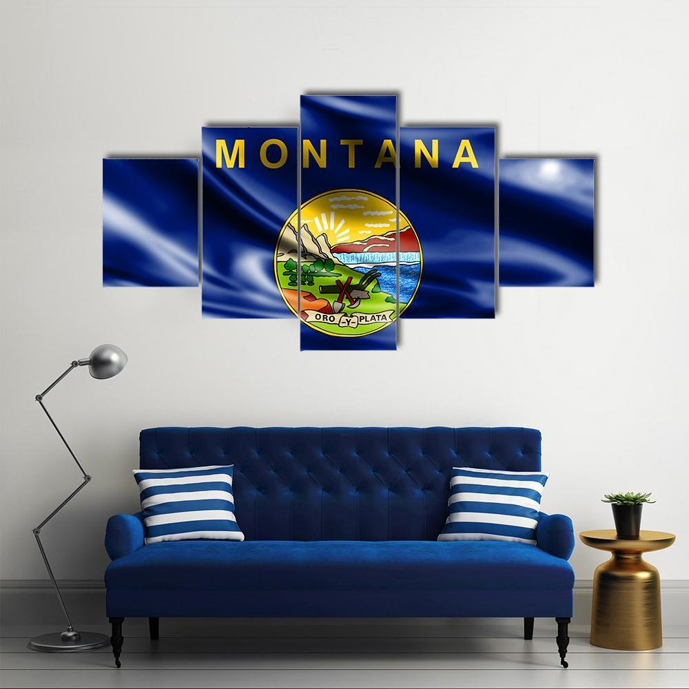 Flag Of Us State, Montana – Abstract Canvas Wall Art