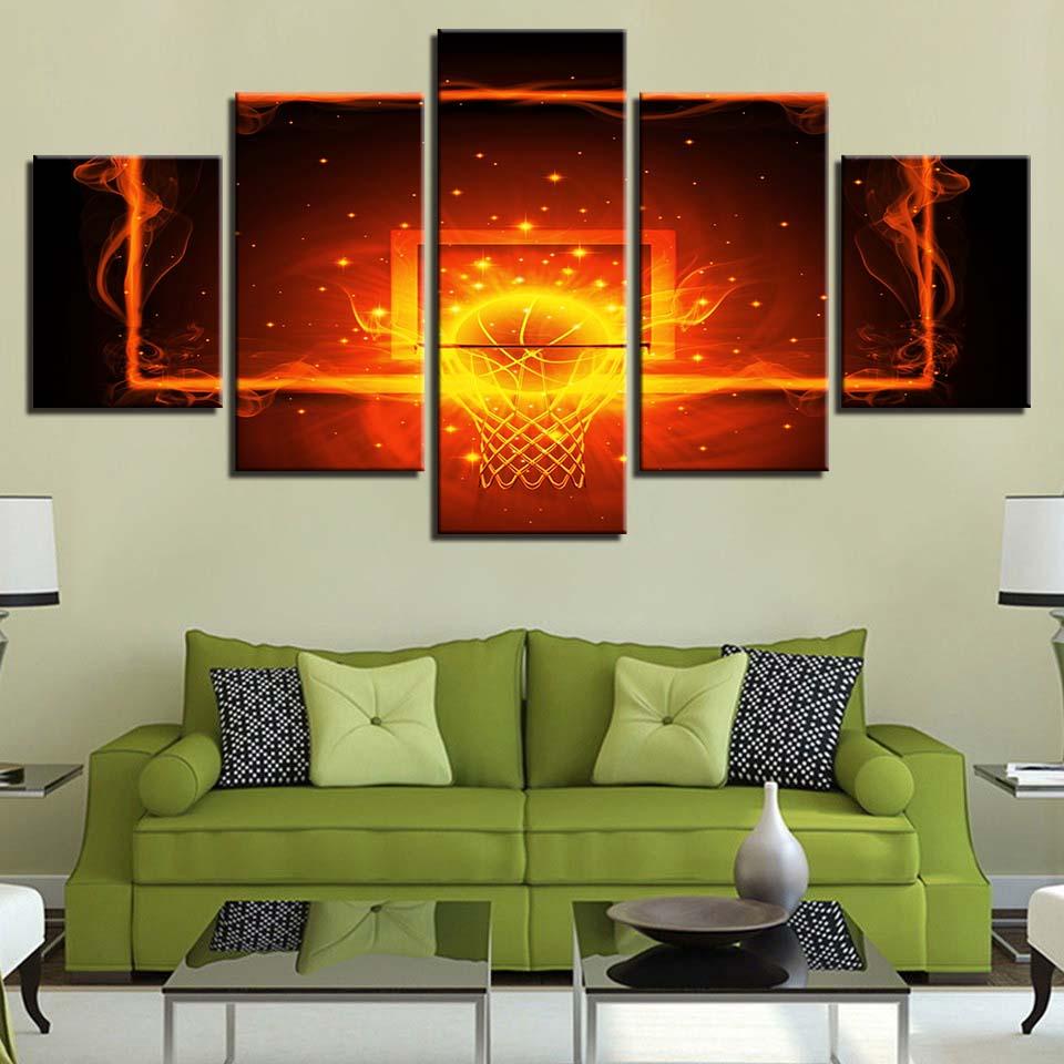 Flame Basketball 1 – Sport Canvas Wall Art