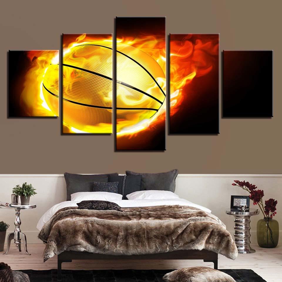 Flame Basketball 2 – Sport Canvas Wall Art