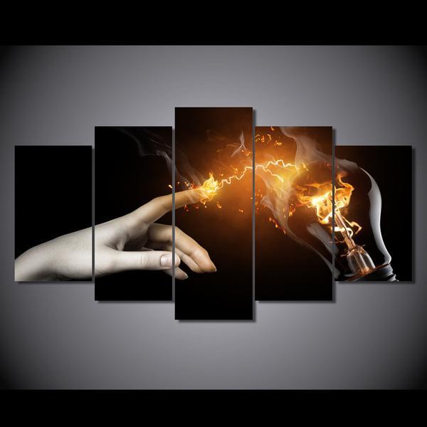 Flame Shock Light Bulb 01 – Abstract Canvas Wall Art