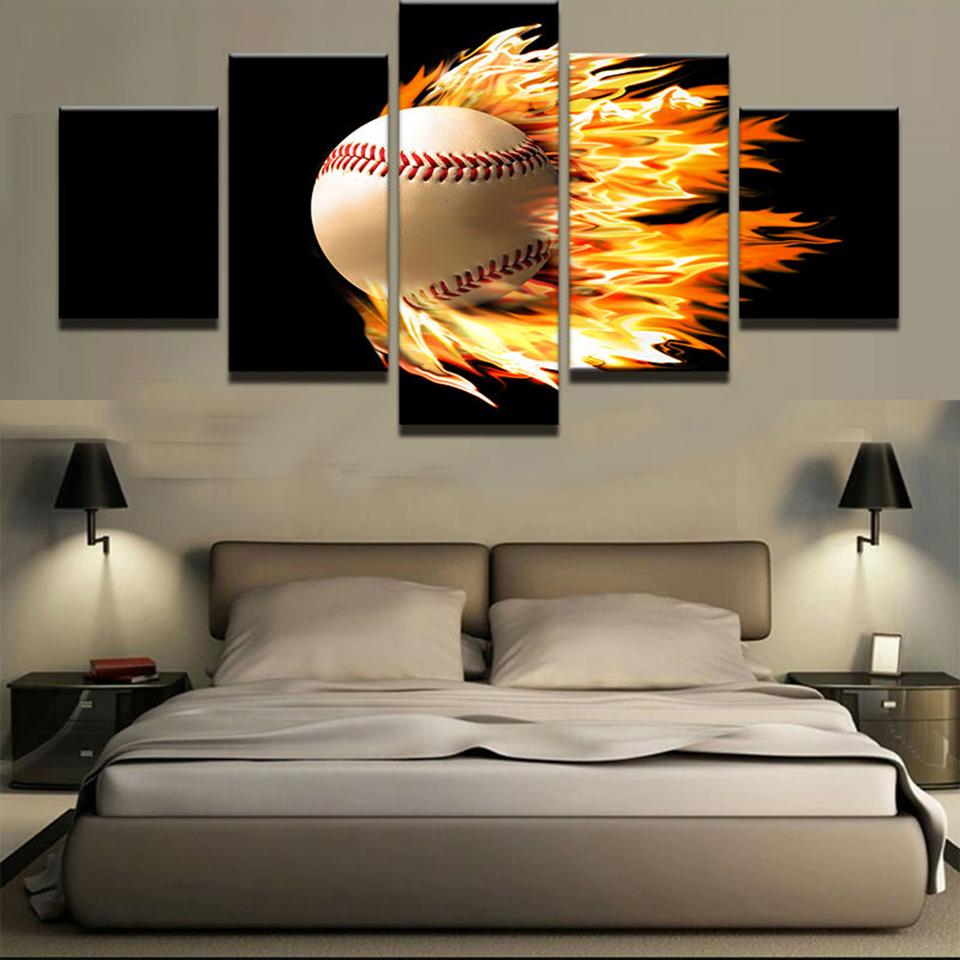 Flame Tennis Ball – Sport Canvas Wall Art