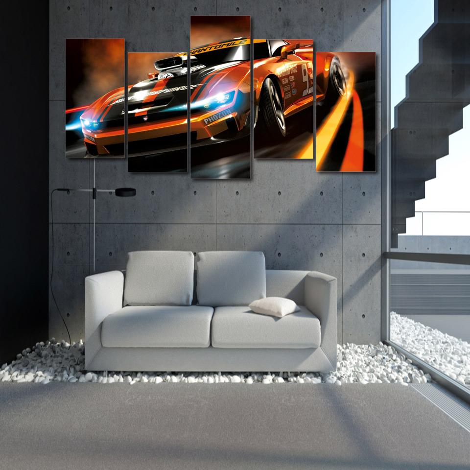 Flashy Sports Car Chase – Automative Canvas Wall Art