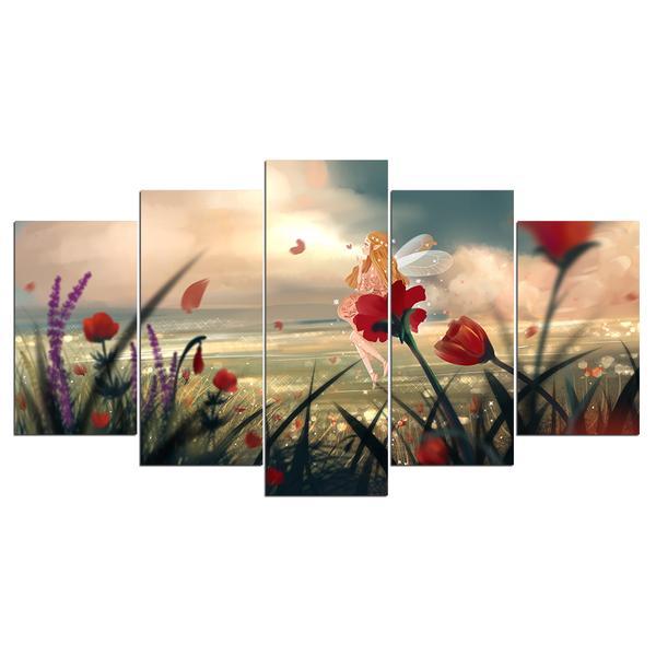 Flower On Beach Ocean Sea Water – Nature Canvas Wall Art