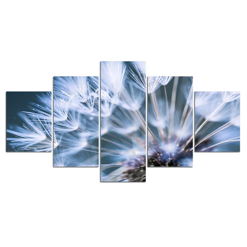 Flower Plants White Blossom Dandelion – Nature Canvas Wall Art