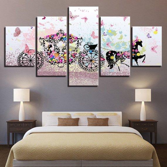 Flowers Carriage – Abstract Canvas Wall Art