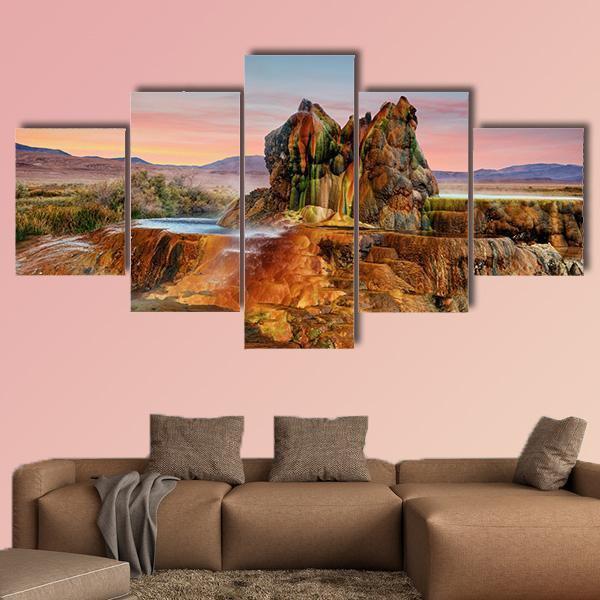 Fly Gyser In Nevada – Nature Canvas Wall Art