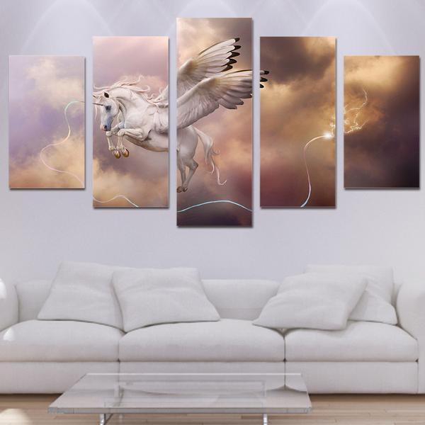 Flying Unicorn – Abstract Animal Canvas Wall Art