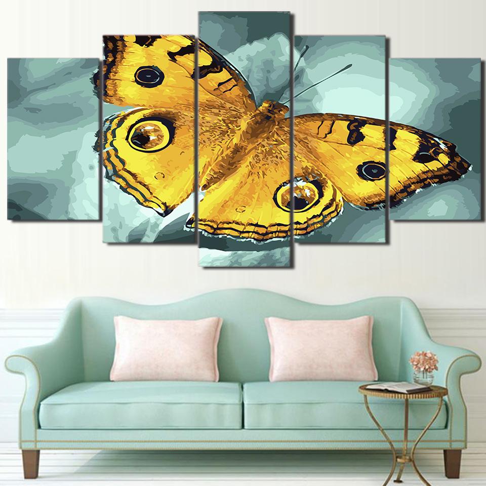 Flying Yellow Butterfly – Animal Canvas Wall Art