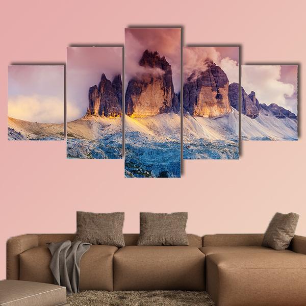 Foggy View Of Dolomites In South Tyrol – Nature Canvas Wall Art