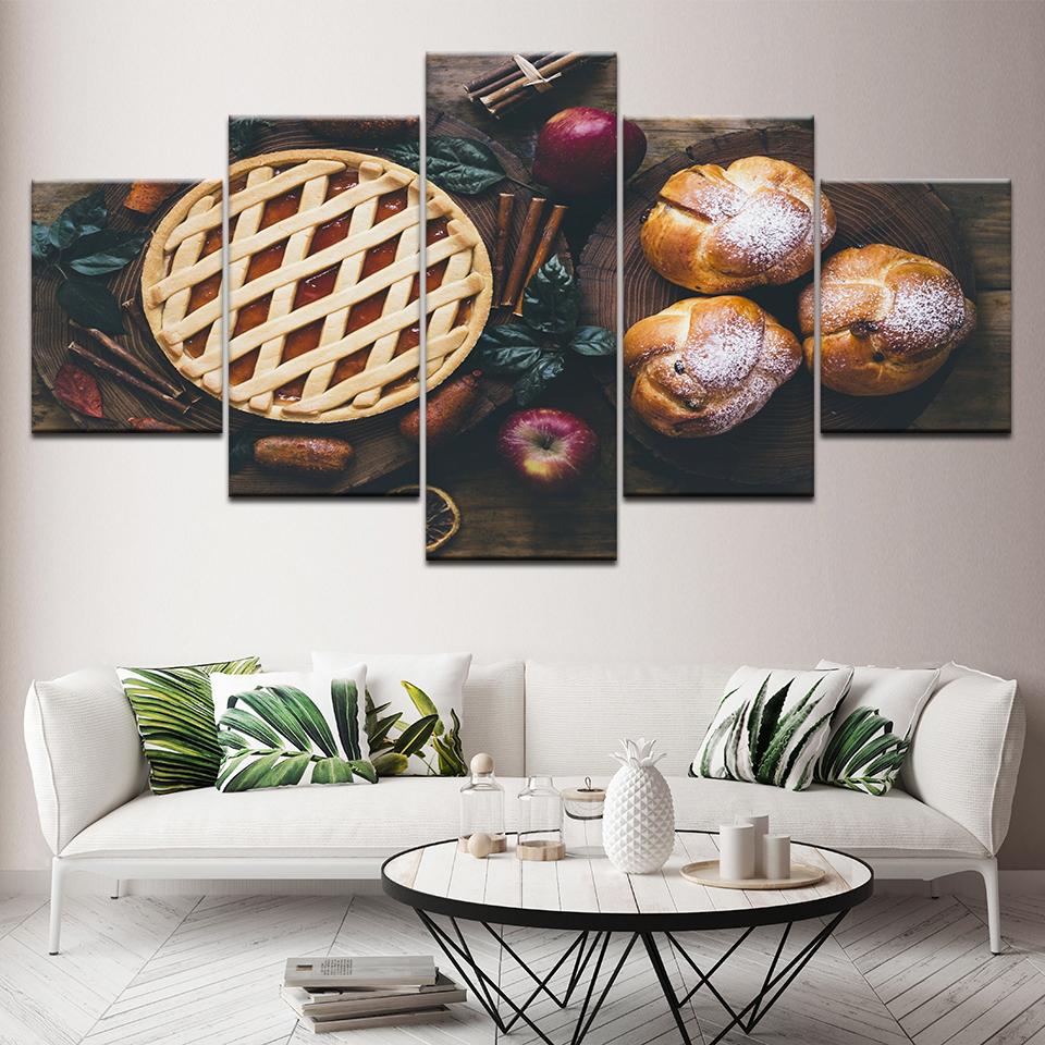 Food Pie And Bread – Kitchen Canvas Wall Art