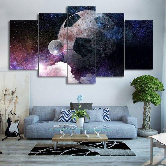 Football Earth Soccer Ball – Abstract Canvas Wall Art