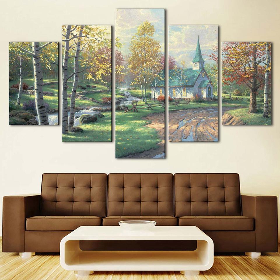 Footpath House Tree – Nature Canvas Wall Art