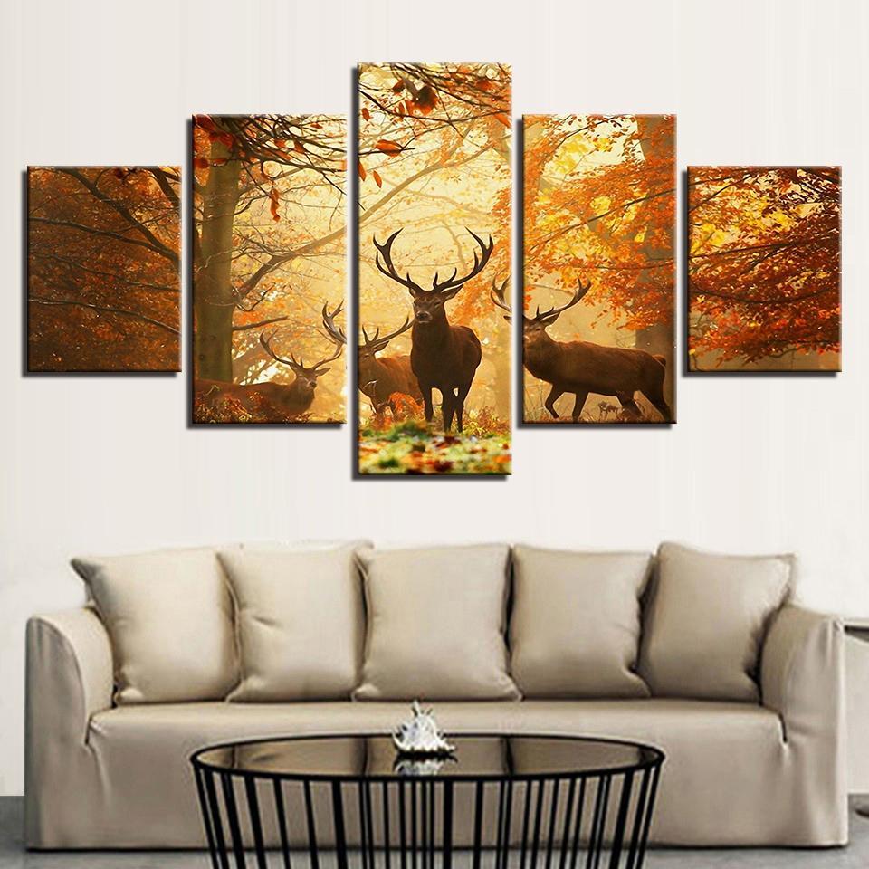 Forest Deers – Animal Canvas Wall Art