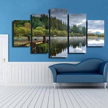 Forest Fishing Dock – Nature Canvas Wall Art