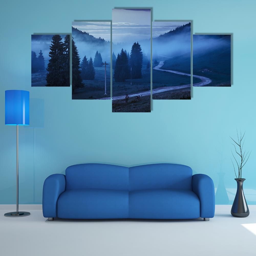Forest In Foggy Mountains – Nature Canvas Wall Art