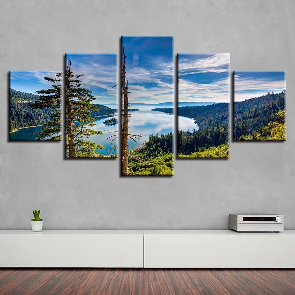 Forest Lake Blue – Nature Canvas Wall Art