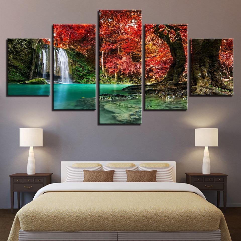 Forest Lake Waterfall 01 – Nature Canvas Wall Art