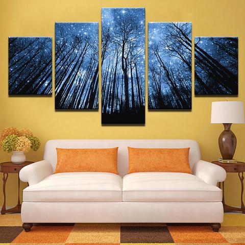 Forest Night Landscape – Nature Canvas Wall Art
