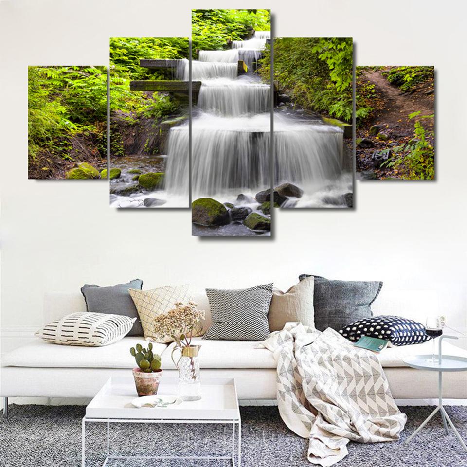 Forest Stream Waterfall – Nature Canvas Wall Art