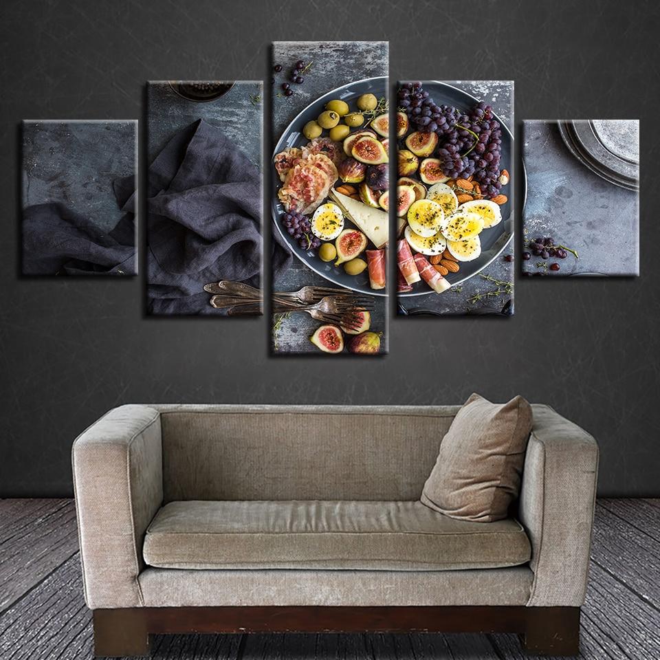 Fork Grape Food – Kitchen Canvas Wall Art