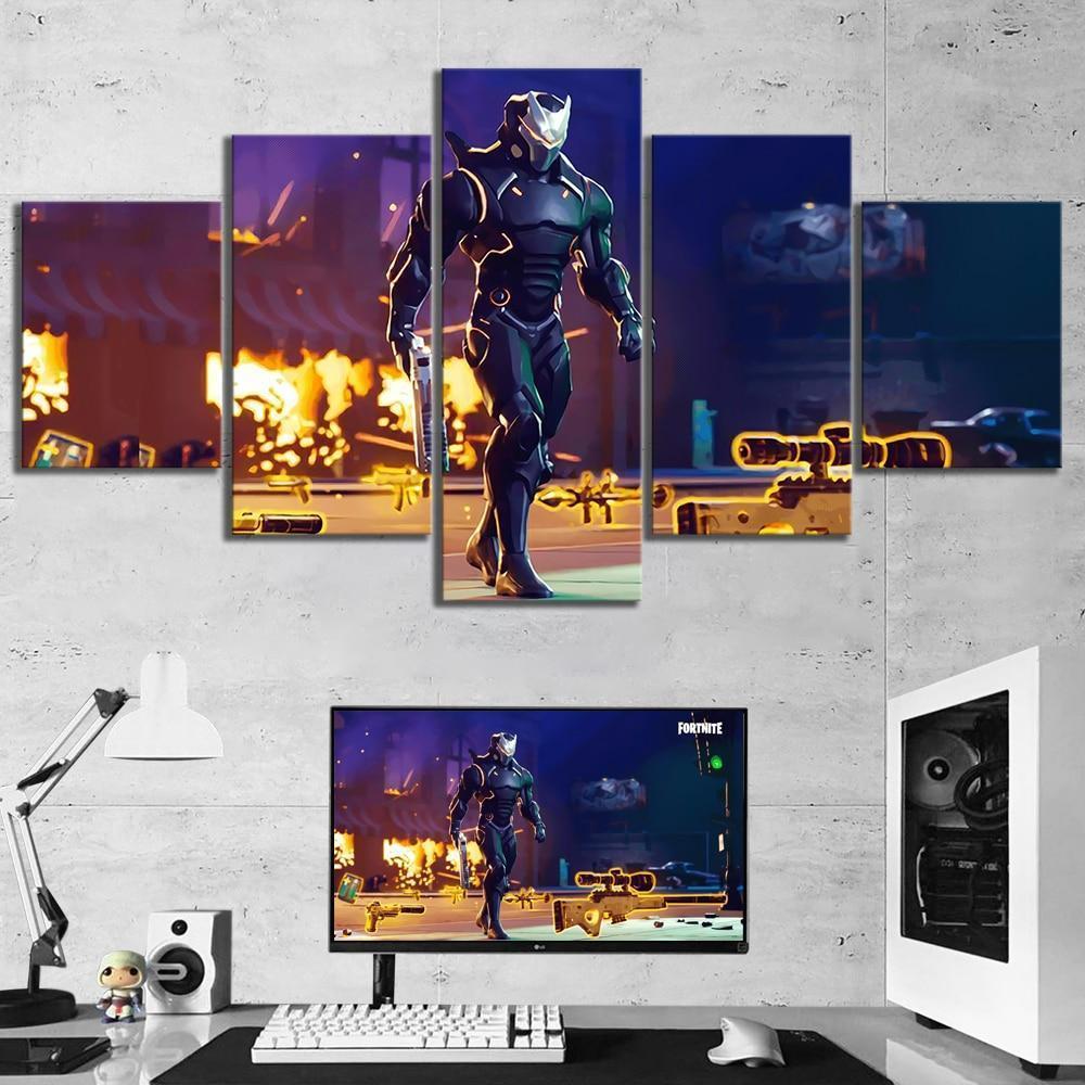 Fortnite Background Poster Gaming Canvas Wall Art