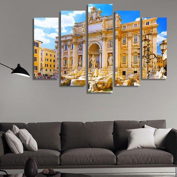 Fountain Di Trevi In Rome Italy – Nature Canvas Wall Art