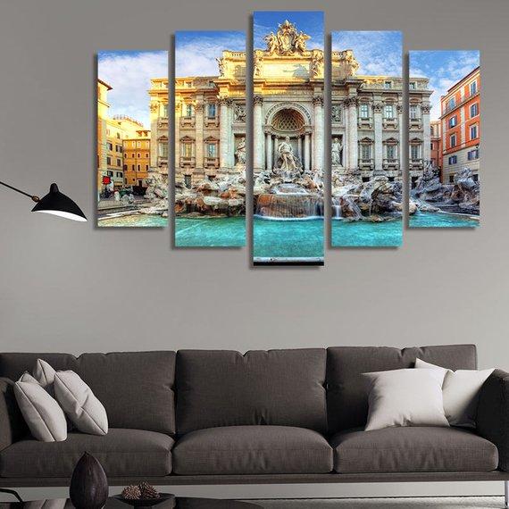 Fountain Di Trevi In Rome – Nature Canvas Wall Art