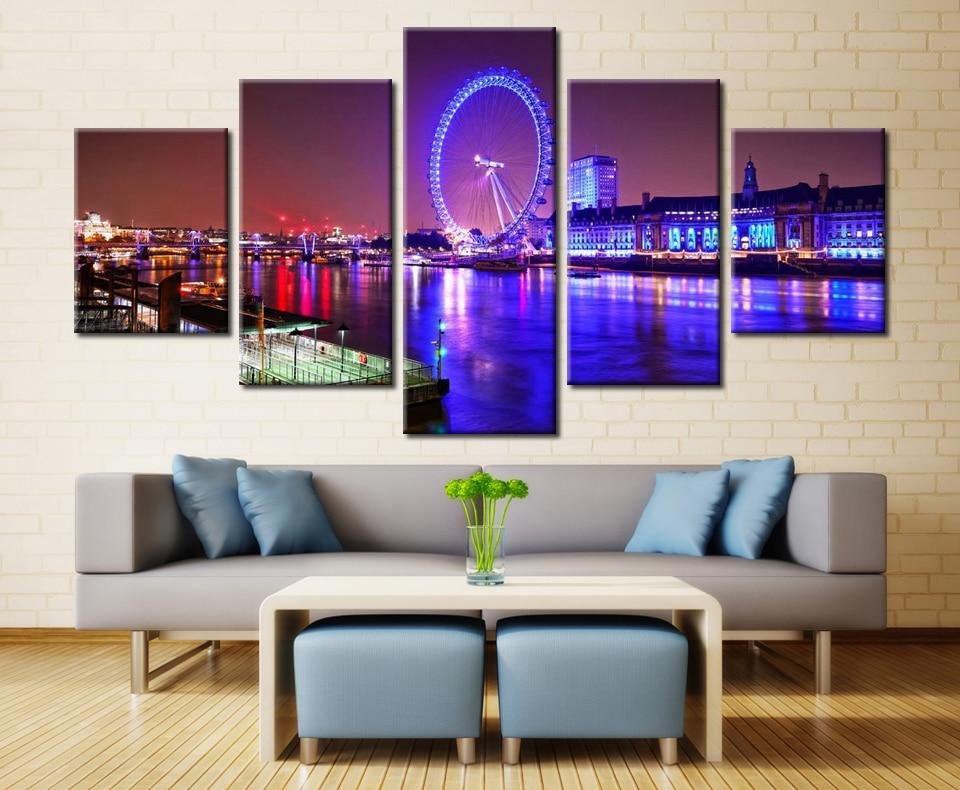 Fountain Ferris Wheel Tower – Nature Canvas Wall Art