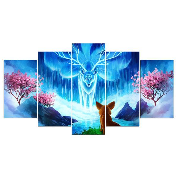 Fox And Nine Tail Fox – Animal Canvas Wall Art